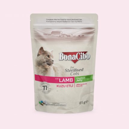 BonaCibo Pouch Wet Food for Adult Cats Chunks in Jelly