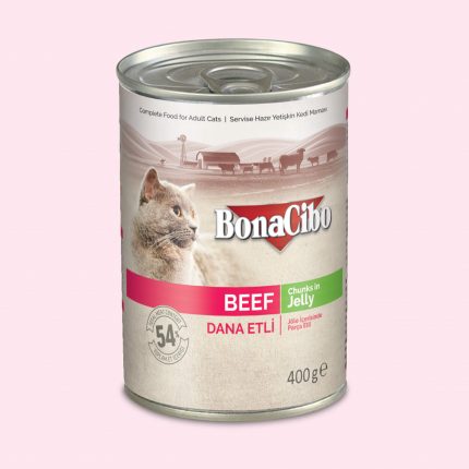 BonaCibo Canned Wet Food for Adult Cats Chunks in Jelly