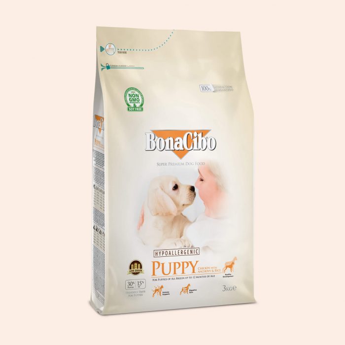 BonaCibo Puppy is formulated with the optimum balance of protein, fats and carbohydrates to provide healthy growth. It is also enriched with omega-3 fatty acids, essential minerals & vitamins to promote healthy metabolism and bone development.